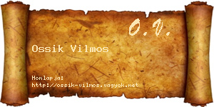 Ossik Vilmos névjegykártya